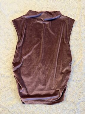 a new day Velvet Sleeveless Mock Neck Top - Mauve